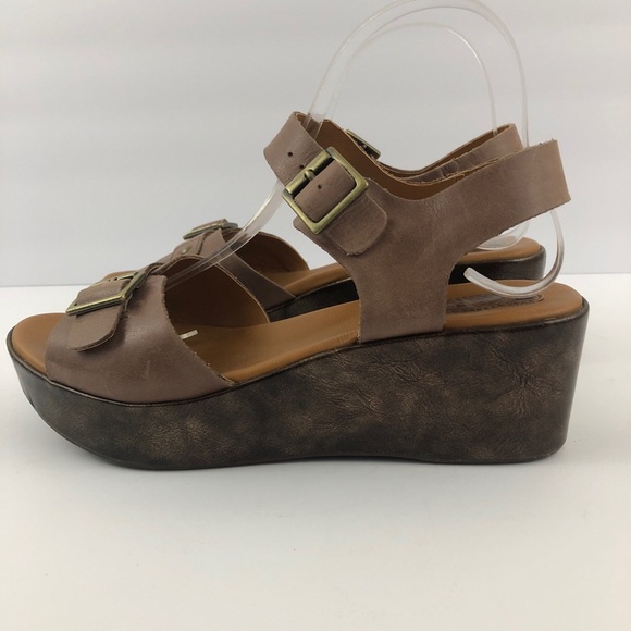 Korks by Kork Ease Anna Mocha Leather Platform Sandals Womens - Picture 4 of 13